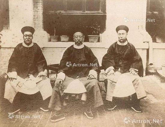 醇亲王 天津巡阅海防时与李鸿章 梁时泰摄 1886年