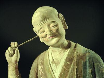 挖耳罗汉(山西介休明代大罗宫众妙堂塑像)