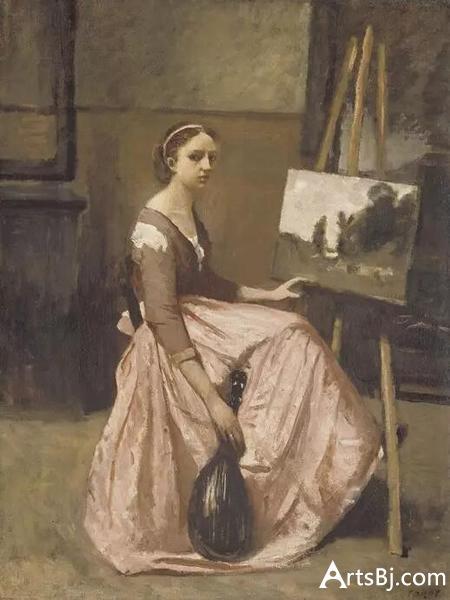 Camille Corot, 柯罗的画室,1860