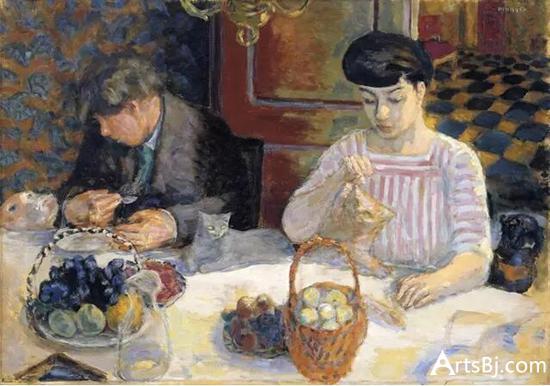 Pierre Bonnard, 猫的早餐,1906,海斯收藏品