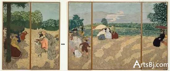 收藏在奥赛博物馆的五幅《公园》系列作品,海斯收藏品