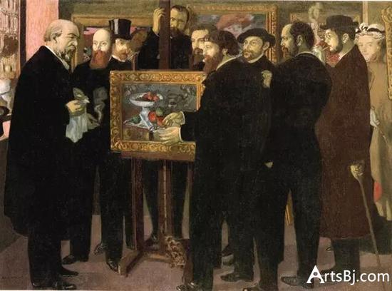 Maurice Denis,致敬塞尚,1900 这幅画中云集了大部分纳比画家