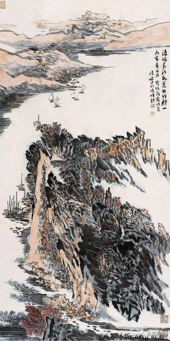 陆俨少 江水苍茫