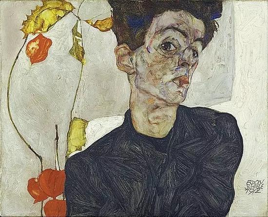 《自画像》,席勒,1912