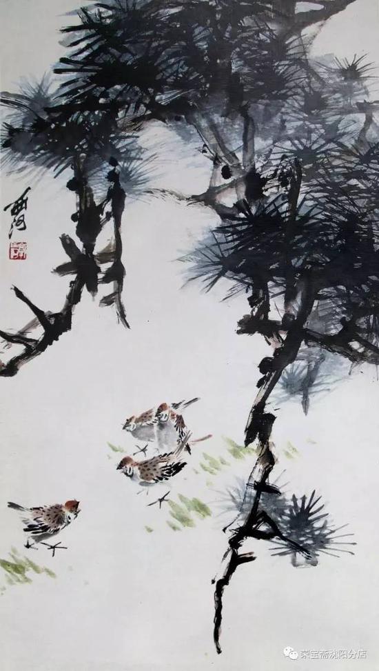 《松雀图》