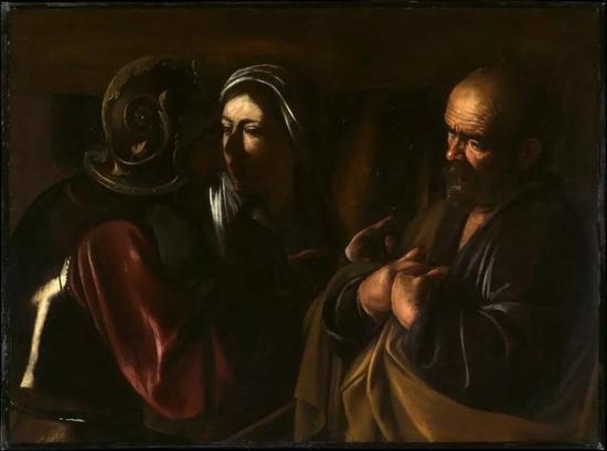 卡拉瓦乔,《圣彼得的否认》(The Denial of StPeter ,1610)。图片:致谢纽约大都会艺术博物馆