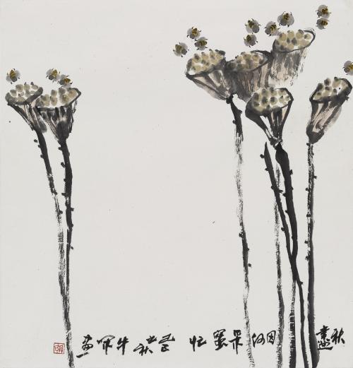 图:胡嘉梁《秋尽采蜜》