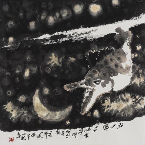 图:胡嘉梁《吞月图》