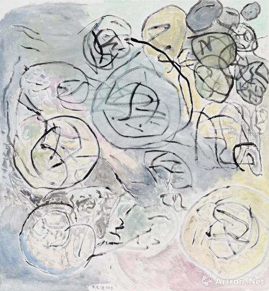 余友涵,大土豆,2007,香格纳画廊展位,布面丙烯,185.0 × 172.0厘米