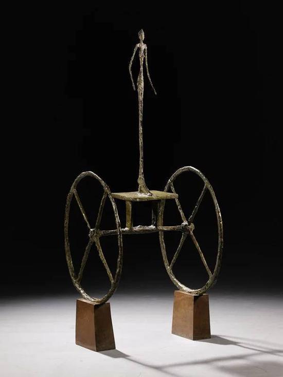 阿尔贝托-贾科梅蒂,《Chariot》,1950年完成,1951–2翻铸。图片:Courtesy Sotheby’s