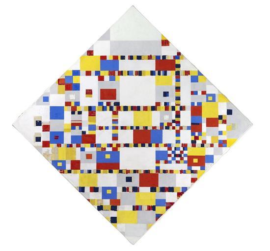 蒙德里安,胜利的摇摆舞,1944(图片来源:the Gemeentemuseum)