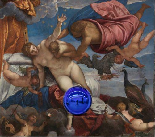 杰夫-昆斯, 《凝视球绘画(丁托列托,银河的起源)》(2016)。图片: © Jeff Koons, Courtesy of the Artist and Almine Rech Gallery。