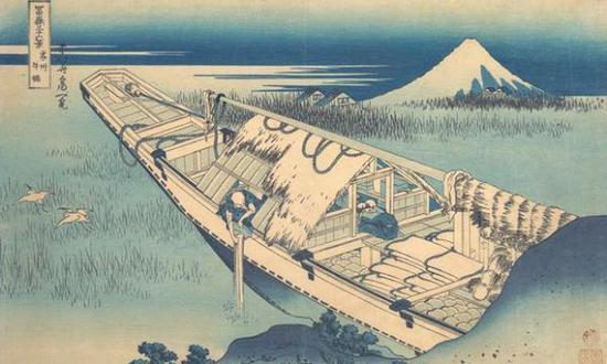 富岳三十六景之常州牛堀,1832