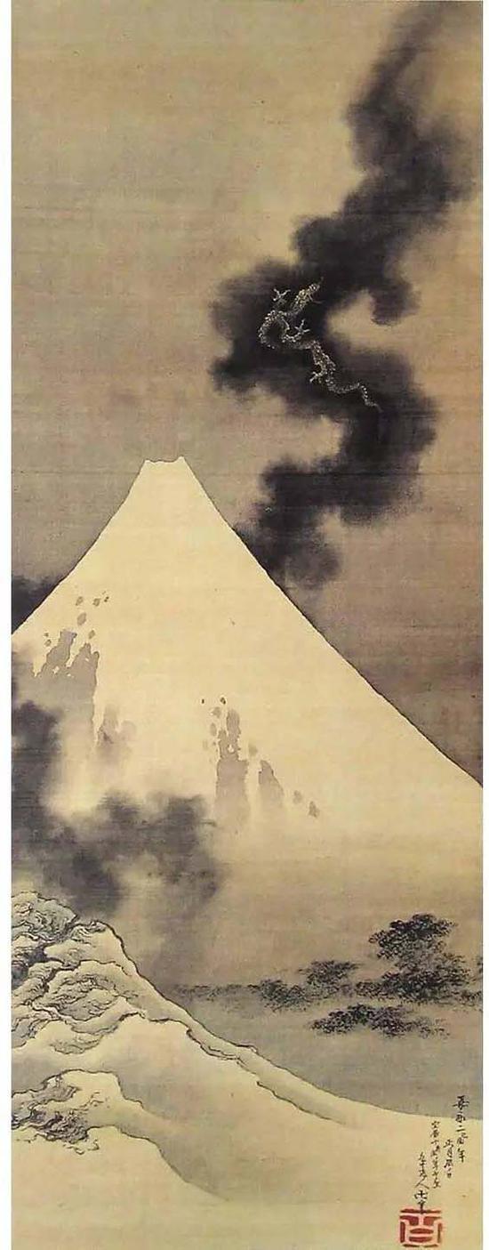 图:富士越龙图,肉笔绘,1849