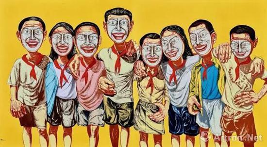 保利香港五周年春季拍卖会 曾梵志《面具系列1996 No.6》成交价:HKD 105,020,000