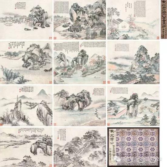 0599 戴熙 丙午(1846)年作 桂林八景图 册页 (十一开) 设色纸本 题识:道光丙午桂秋,写应春桥雅属。醇士弟戴熙。 钤印:戴熙、醇士 藏印:钱杜之印、叔美、李人华、春桥 尺寸:28×37cm×11 RMB :80,000-120,000