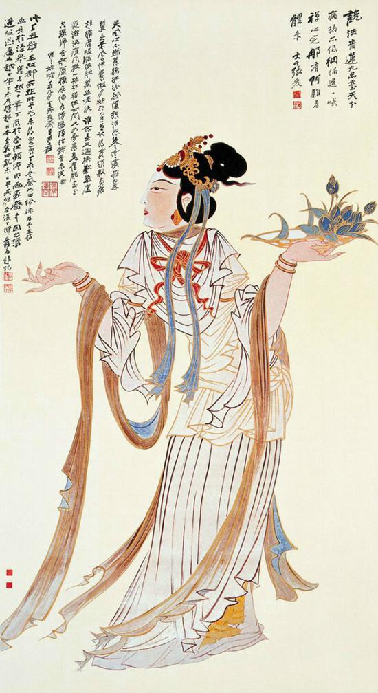 张大千 散花女 1938年