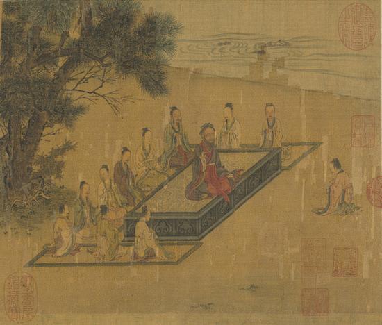 宋高宗书孝经马和之绘图 开宗明义章(画)