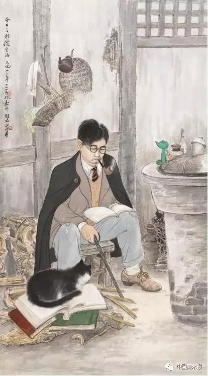 今日之教授生活 关山月 中国画 115.8×64cm 关山月美术馆藏
