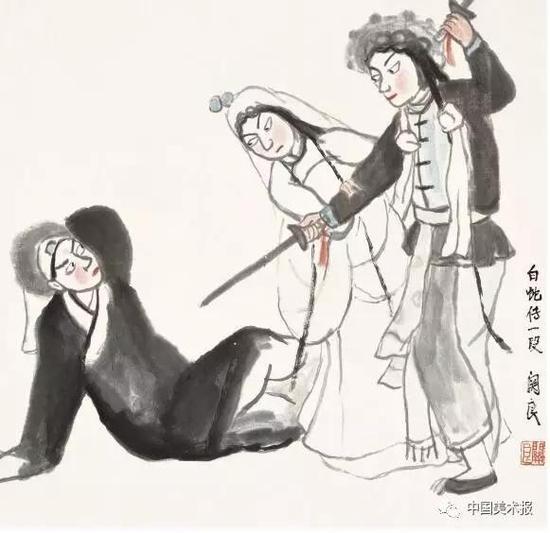 白蛇传 关良 中国画 67.5×70cm 1956年 中国美术馆藏