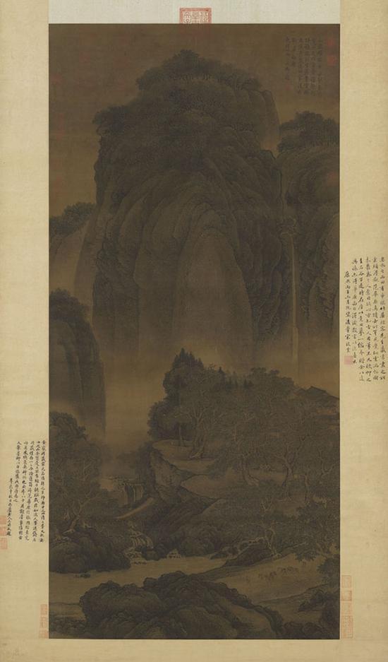 (传)宋 范宽 行旅图 轴 155.3x74.4cm,疑为清代王翚仿本