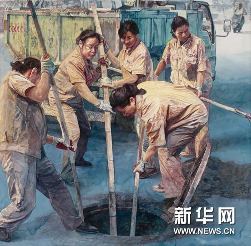 王其钧作品《都市中的一抹霞光》