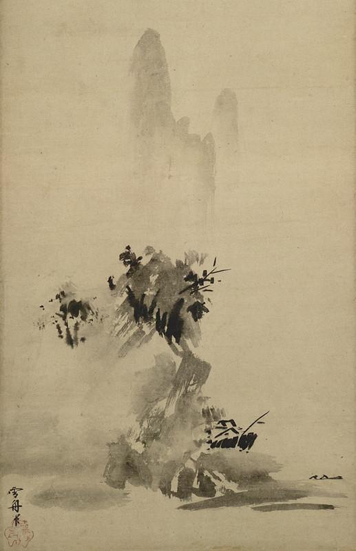 雪舟等杨,《破墨山水图》(局部)。图片来源:《日本美术之最:东京、九州岛国立博物馆精品展》图录页245
