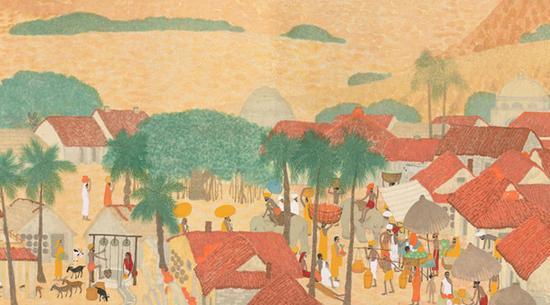 今村紫红,《热国之卷》(局部)。图片来源:东京国立博物馆官网,典藏号A-10525