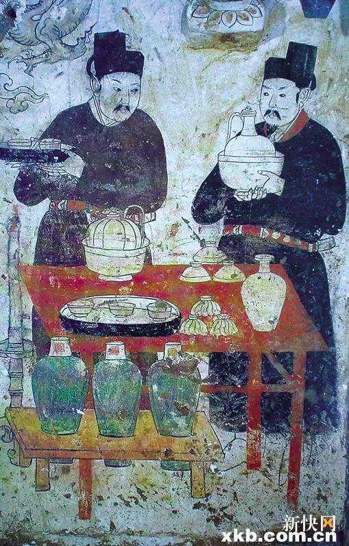 ■辽代末期河北宣化辽天庆六年(1116年) 张世卿墓M1后室南壁西侧壁画
