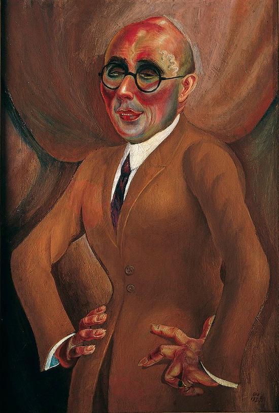 《珠宝商卡尔·克拉尔的肖像》(Portrait of the Jeweller Karl Krall),奥托·迪克斯,1923年