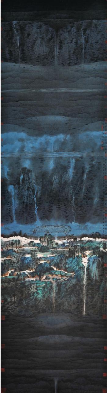 《天地大美心驰神往笔遂墨顺》 365×96cm