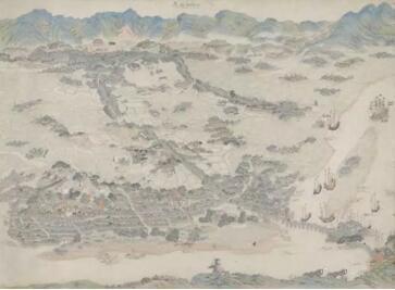 《福州市》,中国青绿山水画,十七世纪末,阿姆斯特丹国家博物院收藏