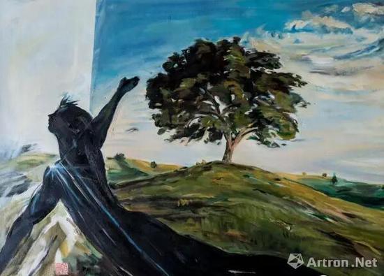 顾福生,再见,2001,油彩/画布,61x81cm