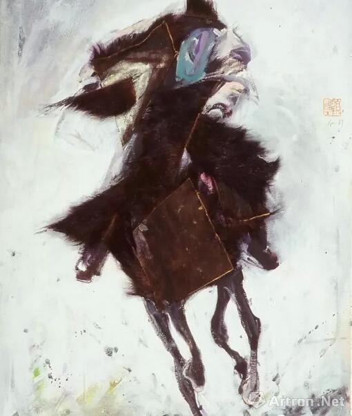 顾福生,奔,1987,综合媒材/纸,61x45.8cm