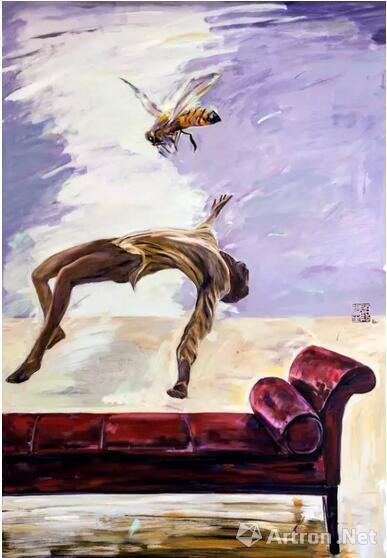 顾福生,螫,2014,油彩/画布,182x122cm