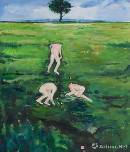 顾福生,弹戏,1994,油彩/画布,126x96cm(白先勇收藏)