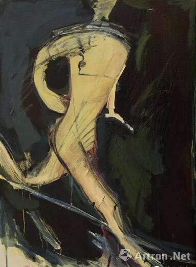 顾福生,夜奔者,1964,油彩/画布,76x53cm