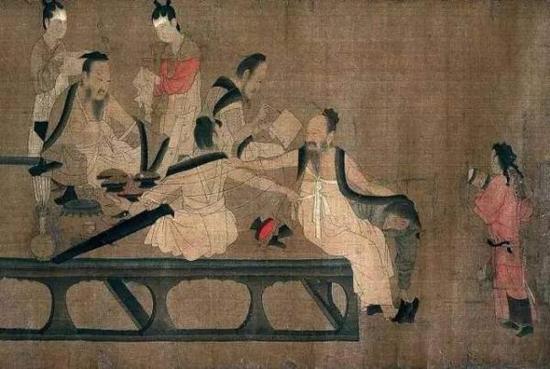 宋佚名,《北齐校书图》(局部),波士顿美术馆藏