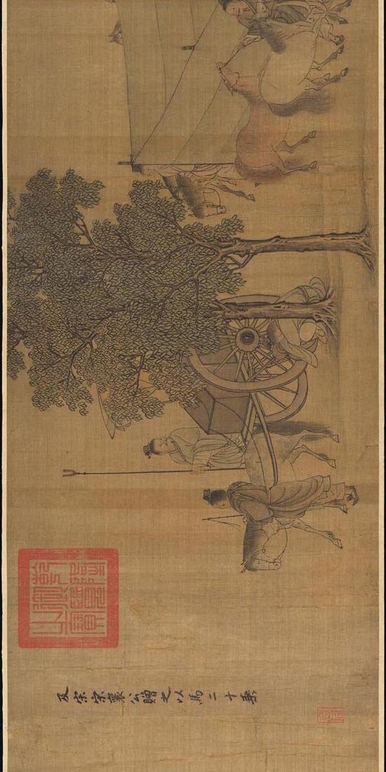 宋(传)李唐,《晋文公复国图》(第一段),大都会艺术博物馆藏