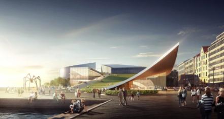 赫尔辛基古根海姆博物馆的设计图。图片: Image courtesy Myefski Architects,Inc