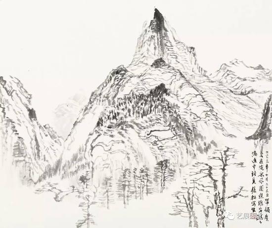 燕子沟途中所见,38x45cm,许钦松,2013年