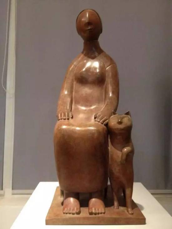 《猫 NO.1》26X27X65cm 铸铜 2008
