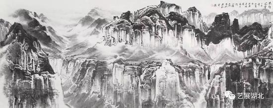 太行风云,147X368cm,许钦松,2015年