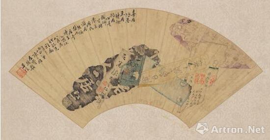 陈炳昌《喜居陋巷》(正面),1945,纸本扇面,现藏于波士顿美术馆。图片:波士顿美术馆