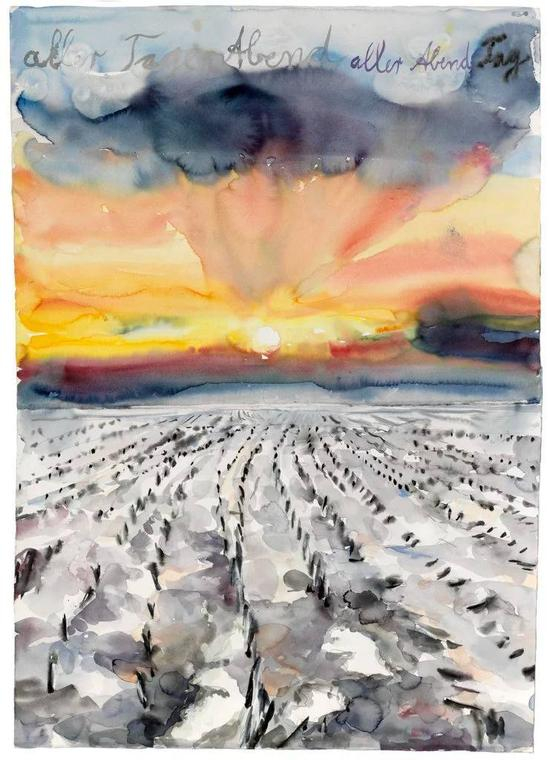 安塞姆·基弗《aller Tage Abend, aller Abende Tag》(The Evening of All Days, the Day of All Evenings),2014。图片: © Anselm Kiefer。 Photo © Georges Poncet,致谢Gagosian, New York