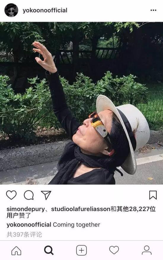 “一起来吧!”。图片:yokoono official的Instagram