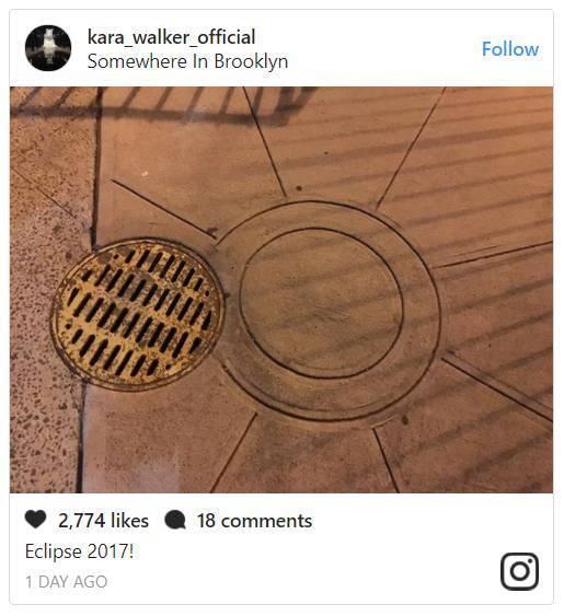 “2017年日全食!”。图片:Kara Walker‘s Instagram