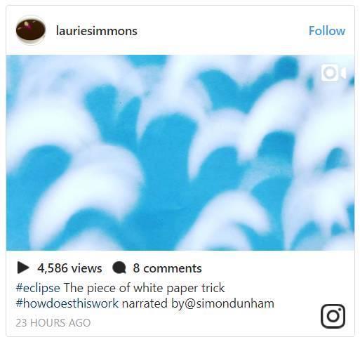 “@simondunham 的白皮书小把戏”。图片:Laurie Simmons的Instagram