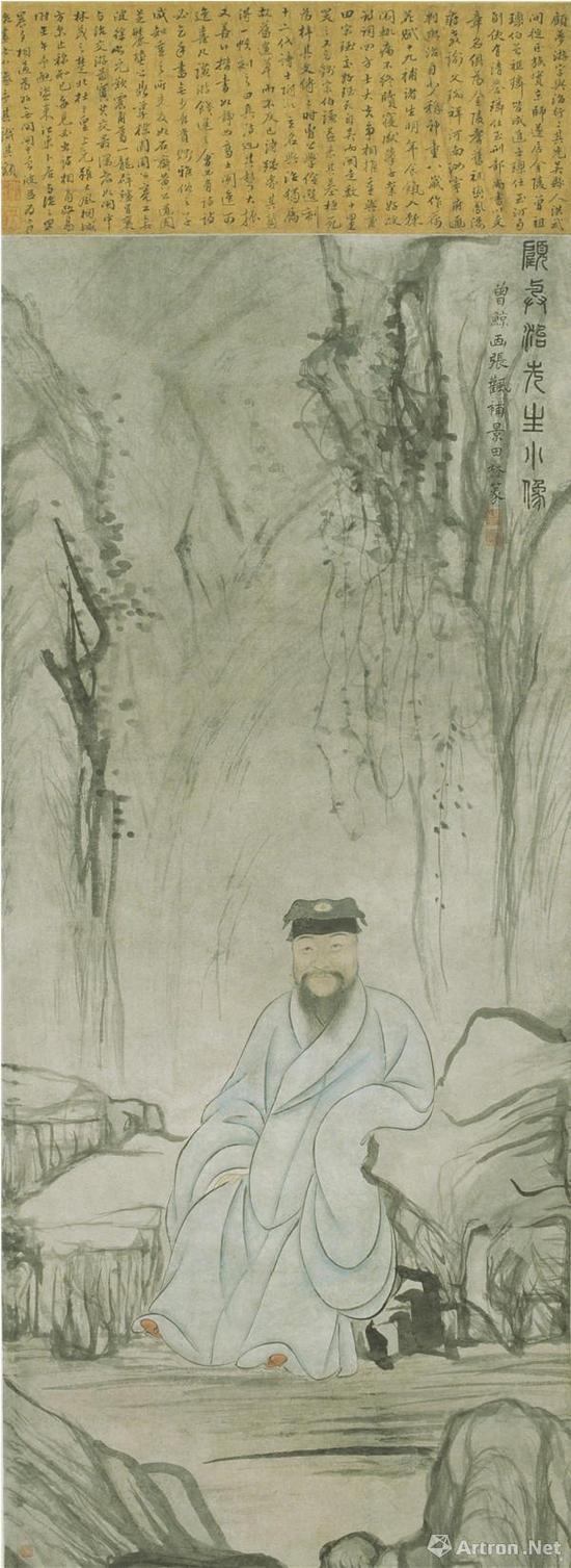 《顾梦游像》 明 曾鲸 纸本设色 105cm×45cm 南京博物院藏