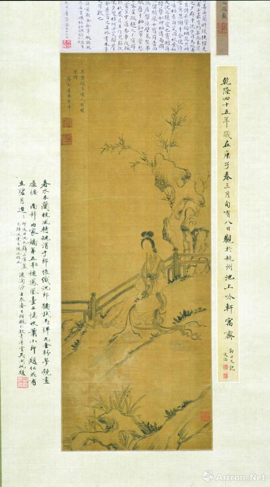 《吹箫仕女图》 轴 薛素素 明 纵164.2厘米 横89.7厘米 绢本 南京博物院藏